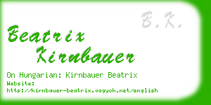 beatrix kirnbauer business card